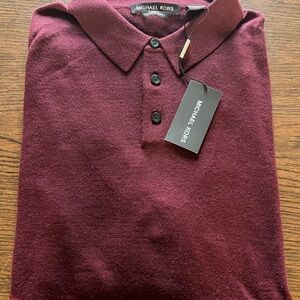 Michael Kors Men's Burgundy  Polo Shirt Size: XL MSRP: $148